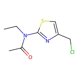 N-[4-(chloromethyl)-1,3-thiazol-2-yl]-N-ethylacetamide structure