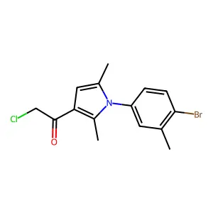 1-[1-(4-bromo-3-methylphenyl)-2,5-dimethyl-1H-pyrrol-3-yl]-2-chloroethan-1-one structure