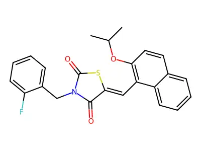 3-[(2-Fluorophenyl)methyl]-5-[[2-(1-methylethoxy)-1-naphthalenyl]methylene]-2,4-thiazolidinedione structure