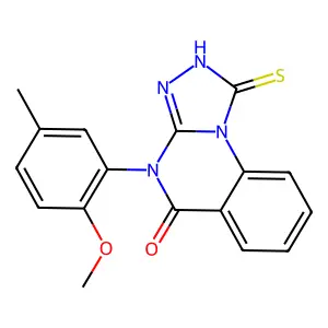 4-(2-methoxy-5-methylphenyl)-1-sulfanyl-4H,5H-[1,2,4]triazolo[4,3-a]quinazolin-5-one structure