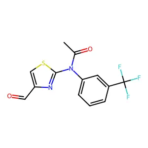 N-(4-formyl-1,3-thiazol-2-yl)-N-[3-(trifluoromethyl)phenyl]acetamide structure