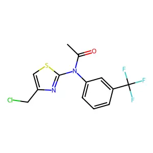 N-[4-(chloromethyl)-1,3-thiazol-2-yl]-N-[3-(trifluoromethyl)phenyl]acetamide structure