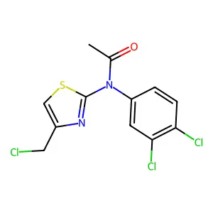 N-[4-(chloromethyl)-1,3-thiazol-2-yl]-N-(3,4-dichlorophenyl)acetamide structure