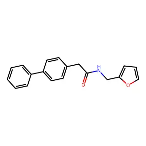 2-{[1,1'-biphenyl]-4-yl}-N-[(furan-2-yl)methyl]acetamide structure
