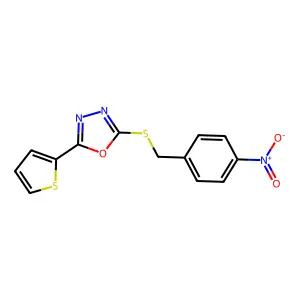 2-{[(4-Nitrophenyl)methyl]sulfanyl}-5-(thiophen-2-yl)-1,3,4-oxadiazole structure