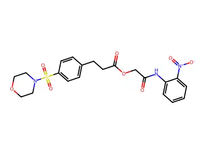 [2-(2-Nitroanilino)-2-oxoethyl] 3-(4-morpholin-4-ylsulfonylphenyl)propanoate structure