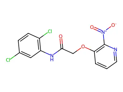 N-(2,5-dichlorophenyl)-2-(2-nitropyridin-3-yl)oxyacetamide structure