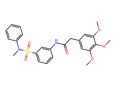 N-[3-[methyl(phenyl)sulfamoyl]phenyl]-2-(3,4,5-trimethoxyphenyl)acetamide structure
