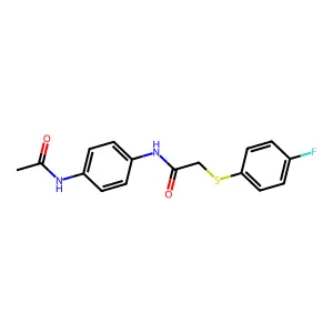 N-(4-acetamidophenyl)-2-(4-fluorophenyl)sulfanylacetamide structure