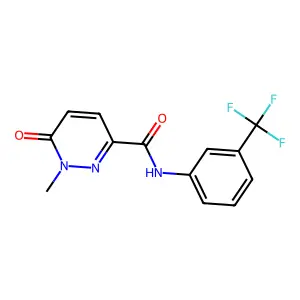1-methyl-6-oxo-N-[3-(trifluoromethyl)phenyl]-1,6-dihydropyridazine-3-carboxamide structure
