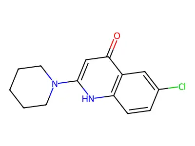 4-Quinolinol, 6-chloro-2-(1-piperidinyl)- structure