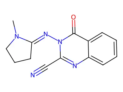 3-[(1-Methylpyrrolidin-2-ylidene)amino]-4-oxoquinazoline-2-carbonitrile structure