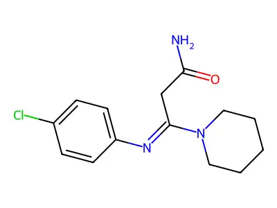 beta-((4-Chlorophenyl)imino)-1-piperidinepropanamide structure
