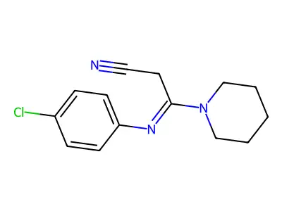 1-(1-((4-Chlorophenyl)imino)-2-cyanoethyl)piperidine structure