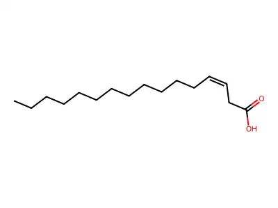 (E)-3-Hexadecenoic acid structure
