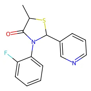 3-(2-Fluorophenyl)-5-methyl-2-(pyridin-3-yl)-1,3-thiazolidin-4-one structure