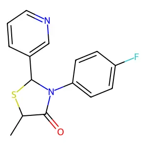 4-Thiazolidinone, 3-(4-fluorophenyl)-5-methyl-2-(3-pyridinyl)- structure