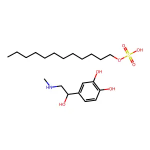 dodecyl hydrogen sulfate;4-[(1R)-1-hydroxy-2-(methylamino)ethyl]benzene-1,2-diol structure