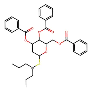 (3,4-Dibenzoyloxy-6-dipropylarsanylsulfanyloxan-2-yl)methyl benzoate structure