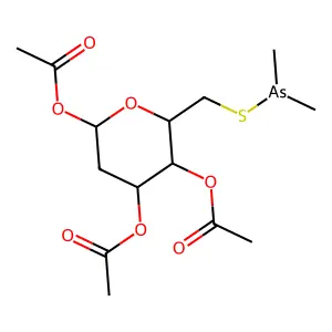 [3,6-Diacetyloxy-2-(dimethylarsanylsulfanylmethyl)oxan-4-yl] acetate structure