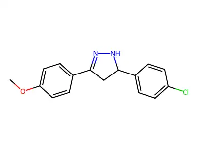 5-(4-chlorophenyl)-3-(4-methoxyphenyl)-4,5-dihydro-1H-pyrazole structure