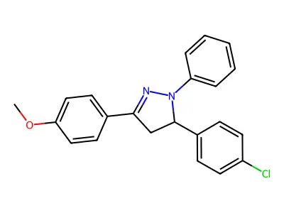 5-(4-chlorophenyl)-3-(4-methoxyphenyl)-1-phenyl-4,5-dihydro-1H-pyrazole structure