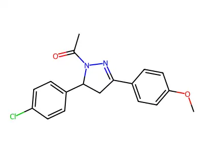 1-(5-(4-chlorophenyl)-3-(4-methoxyphenyl)-4,5-dihydro-1H-pyrazol-1-yl)ethanone structure