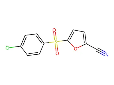 2-Furancarbonitrile, 5-((4-chlorophenyl)sulfonyl)- structure