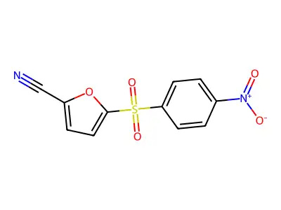 2-Furancarbonitrile, 5-((4-nitrophenyl)sulfonyl)- structure