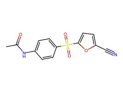 Acetamide, N-(4-((5-cyano-2-furanyl)sulfonyl)phenyl)- structure
