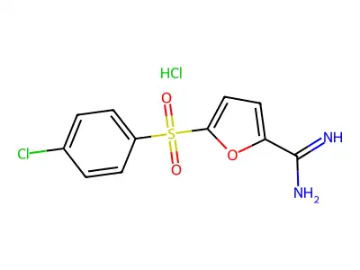 2-Furancarboximidamide, 5-((4-chlorophenyl)sulfonyl)-, monohydrochloride structure