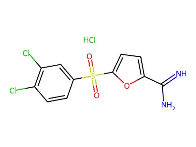 2-Furancarboximidamide, 5-((3,4-dichlorophenyl)sulfonyl)-, monohydrochloride structure