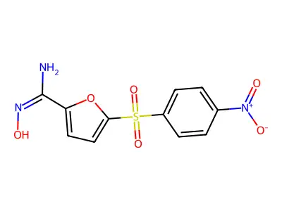 N'-hydroxy-5-(4-nitrophenyl)sulfonylfuran-2-carboximidamide structure