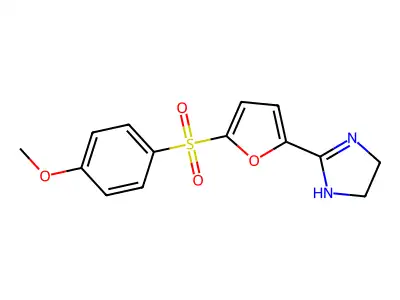 1H-Imidazole, 4,5-dihydro-2-(5-((4-methoxyphenyl)sulfonyl)-2-furanyl)- structure