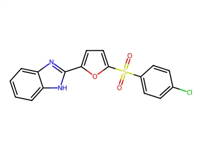1H-Benzimidazole, 2-(5-((4-chlorophenyl)sulfonyl)-2-furanyl)- structure