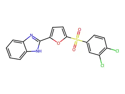 1H-Benzimidazole, 2-(5-((3,4-dichlorophenyl)sulfonyl)-2-furanyl)- structure