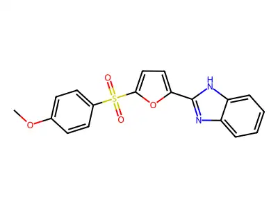 1H-Benzimidazole, 2-(5-((4-methoxyphenyl)sulfonyl)-2-furanyl)- structure