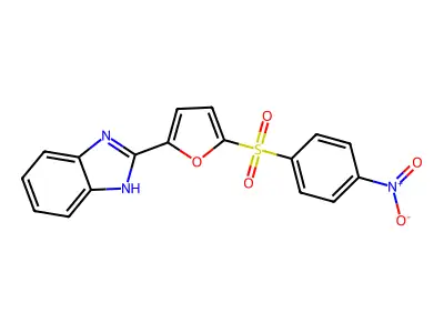 1H-Benzimidazole, 2-(5-((4-nitrophenyl)sulfonyl)-2-furanyl)- structure