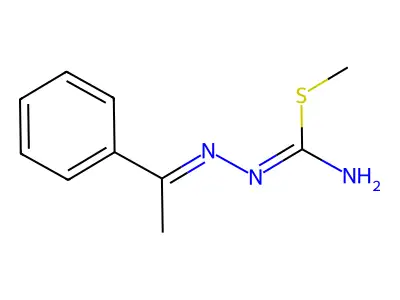 Hydrazinecarboximidothioic acid, (1-phenylethylidene)-, methyl ester structure