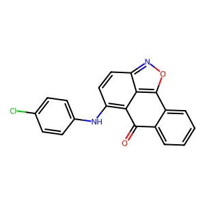 5-((4-chlorophenyl)amino)-6H-anthra[1,9-cd]isoxazol-6-one structure