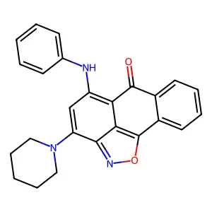 5-(phenylamino)-3-(piperidin-1-yl)-6H-anthra[1,9-cd]isoxazol-6-one structure