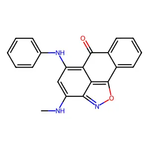 3-(methylamino)-5-(phenylamino)-6H-anthra[1,9-cd]isoxazol-6-one structure