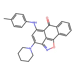 3-(piperidin-1-yl)-5-(p-tolylamino)-6H-anthra[1,9-cd]isoxazol-6-one structure