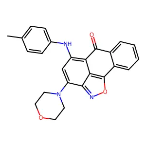 3-morpholino-5-(p-tolylamino)-6H-anthra[1,9-cd]isoxazol-6-one structure