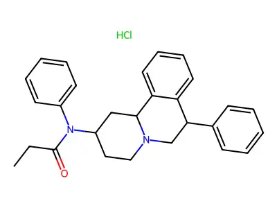Propionanilide, N-(7-phenyl-2-beta,3,4,6,7-beta,11b-alpha-hexahydro-1H-benzo(a)quinolizin-2-yl)-, hydrochloride structure