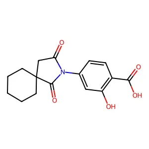 4-(1,3-Dioxo-2-azaspiro[4.5]decan-2-yl)-2-hydroxybenzoic acid structure