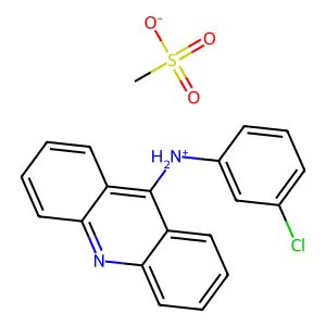 Methanesulfonic acid--N-(3-chlorophenyl)acridin-9(10H)-imine (1/1) structure