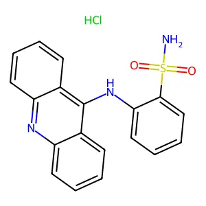 Benzenesulfonamide, o-(9-acridinylamino)-, hydrochloride, hemihydrate structure