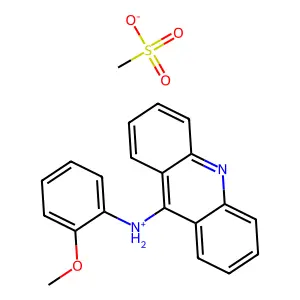 Methanesulfonic acid--N-(2-methoxyphenyl)acridin-9(10H)-imine (1/1) structure