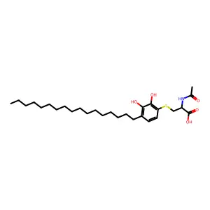 L-Cysteine, N-acetyl-S-(4-heptadecyl-2,3-dihydroxyphenyl)- structure